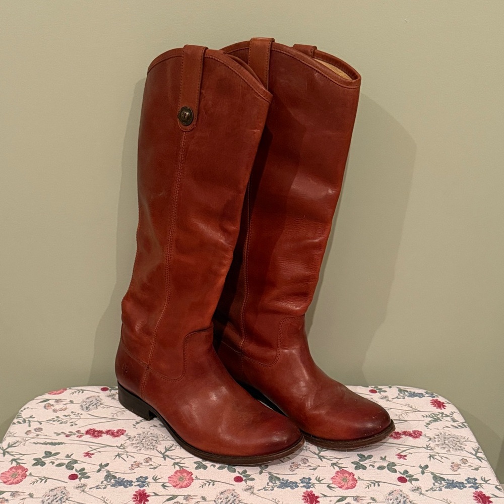 Frye Cognac Leather Over the Knee Boots